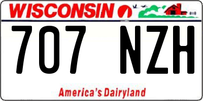 WI license plate 707NZH