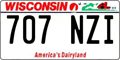 WI license plate 707NZI