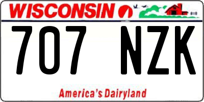 WI license plate 707NZK