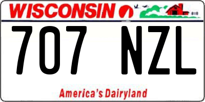 WI license plate 707NZL