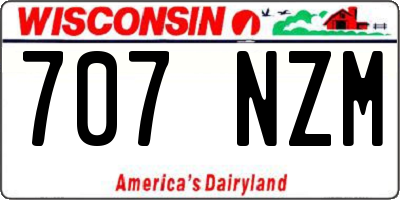 WI license plate 707NZM
