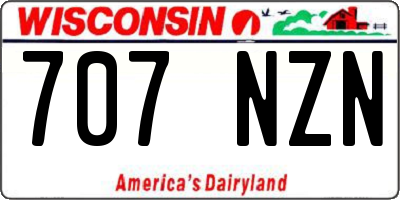 WI license plate 707NZN
