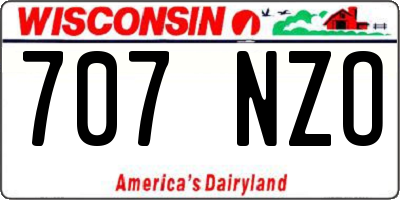 WI license plate 707NZO