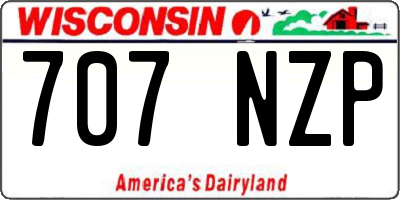 WI license plate 707NZP