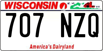 WI license plate 707NZQ