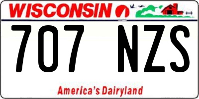 WI license plate 707NZS