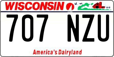 WI license plate 707NZU