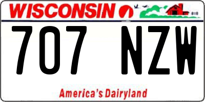 WI license plate 707NZW