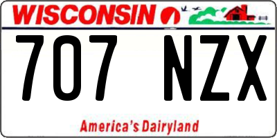 WI license plate 707NZX