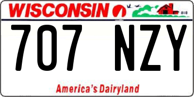 WI license plate 707NZY