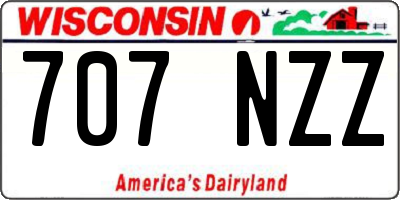 WI license plate 707NZZ