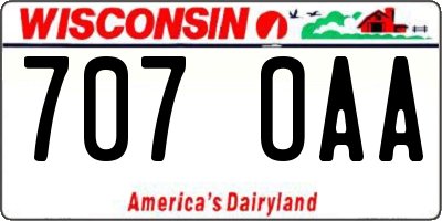 WI license plate 707OAA