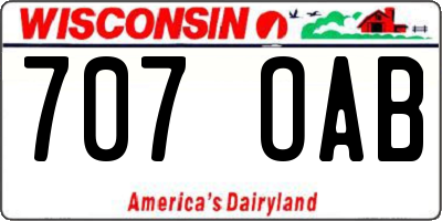 WI license plate 707OAB