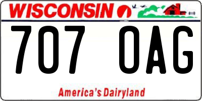 WI license plate 707OAG
