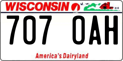 WI license plate 707OAH