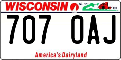 WI license plate 707OAJ