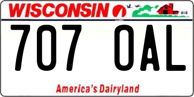 WI license plate 707OAL
