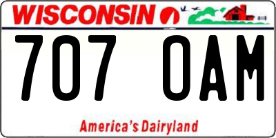 WI license plate 707OAM
