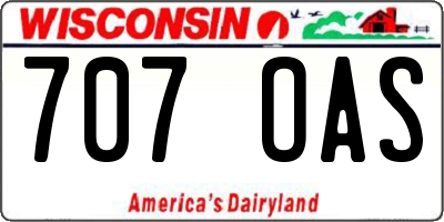 WI license plate 707OAS