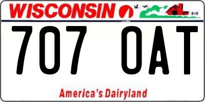 WI license plate 707OAT