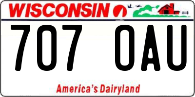 WI license plate 707OAU