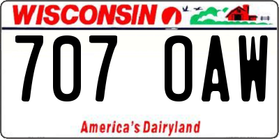 WI license plate 707OAW