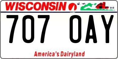 WI license plate 707OAY
