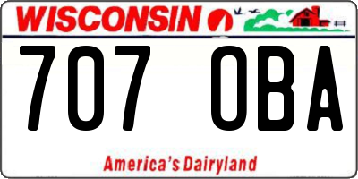 WI license plate 707OBA