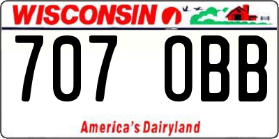 WI license plate 707OBB