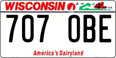 WI license plate 707OBE