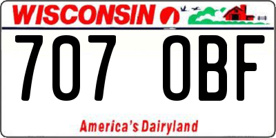 WI license plate 707OBF
