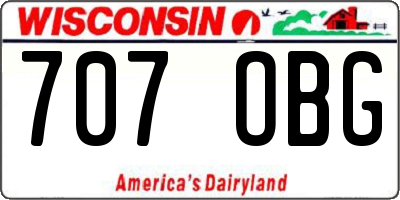 WI license plate 707OBG