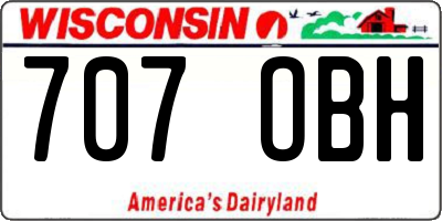 WI license plate 707OBH
