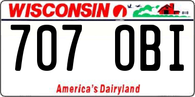 WI license plate 707OBI