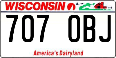WI license plate 707OBJ