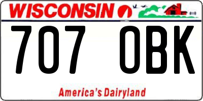 WI license plate 707OBK