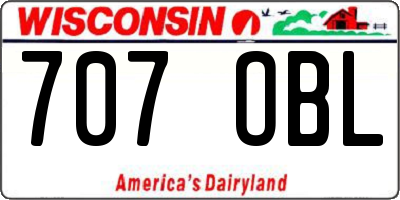 WI license plate 707OBL
