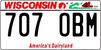 WI license plate 707OBM