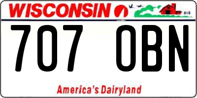 WI license plate 707OBN