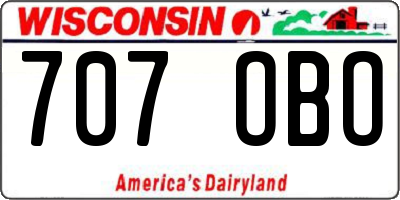 WI license plate 707OBO