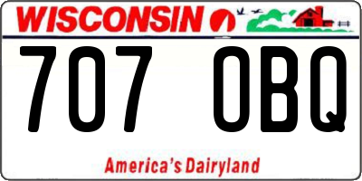 WI license plate 707OBQ