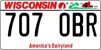 WI license plate 707OBR