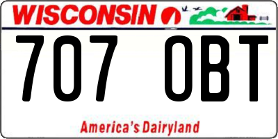 WI license plate 707OBT