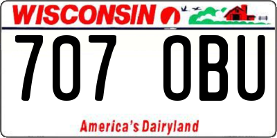 WI license plate 707OBU