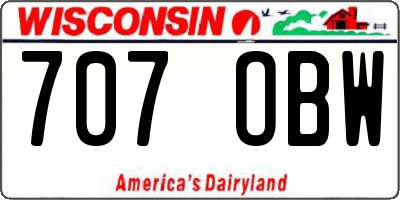 WI license plate 707OBW
