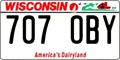 WI license plate 707OBY