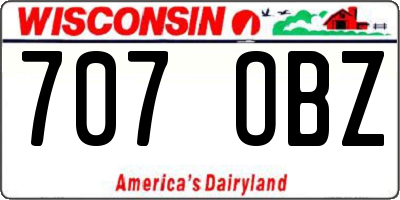 WI license plate 707OBZ