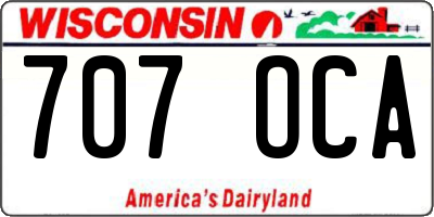 WI license plate 707OCA