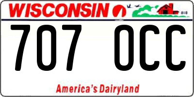 WI license plate 707OCC