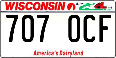 WI license plate 707OCF